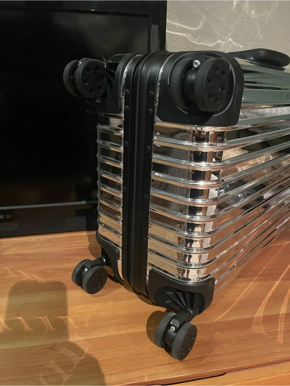Rimowa x Moncler “Reflection” Silver Mirror Aluminum Cabin Suitcase